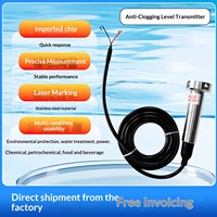 Capteur de niveau de liquide submersible anti-blocage et anti-sédiments en acier inoxydable 316L pour piscines d'évacuation et réservoirs d'eau 4-20mA