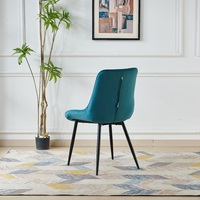 Fabriek Directe Verkoop Hoge Kwaliteit Nordic Fluwelen Eetkamerstoelen Met Metalen Poten Armloze Scandinavische Eetkamerstoel