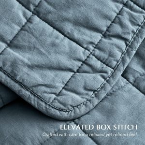 Elegante colcha acolchada <span class=keywords><strong>de</strong></span> algodón 100%, colcha acogedora Premium azul oscuro para dormitorio y espacio vital - Product Image 5