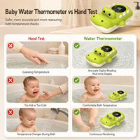 Thermomètre de bain pour bébé en forme de bateau, thermomètre numérique de température de l'eau, thermomètre de bain pour nourrissons, baignoire pour nouveau-né avec affichage de la température