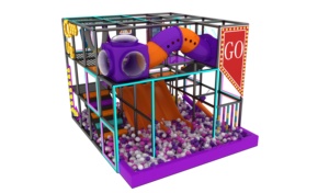 Indoor Soft Play Structure with <b>Slide</b> and Ball Pool for Commercial Use Purple <b>Orange</b> Design - Product Image 5