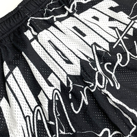 Celana pendek basket kustom kualitas tinggi desain jaring tersublimasi celana pendek basket bersirkulasi antik