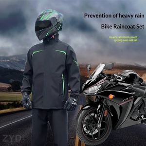 Ensemble imperméable épaissi <span class=keywords><strong>veste</strong></span> et pantalon, type séparé, double couche respirante, protection intégrale contre les fortes pluies pour homme, idéal pour l'extérieur - Product Image 1