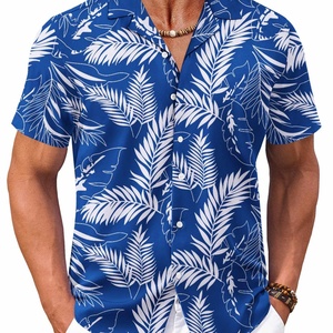 Chemise Tropicale Homme Séchage Rapide ODM Respirante Boutonnée Manches Courtes Imprimé Floral Col Montant Personnalisable Logo Personnalisé - Product Image 5