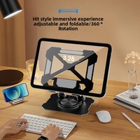 Support de téléphone portable et tablette Xowo portable en alliage d'aluminium et silicone, rotatif à 360 degrés, réglable et pliable, pour tableau de bord