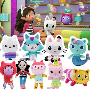 Todas las series Gabby juguetes de peluche sirena gato coche Gabby casa de muñecas juguetes de animales de peluche dibujos animados Gabby peluches para niños regalo