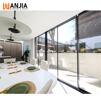 Villa Salon Design Moderne Porte Patio Coulissante en Aluminium Ajustable avec Stores Intégrés