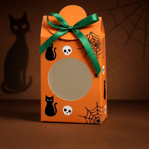 Boîte cadeau en carton rigide avec ruban, design mignon, pour bonbons et cadeaux d'Halloween, vente en gros - Product Image 1