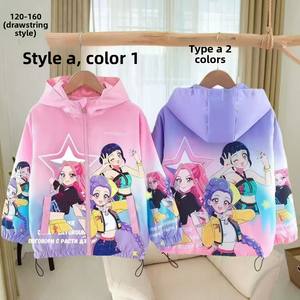 เสื้อแจ็คเก็ตผู้หญิงพิมพ์ลาย K-Pop Kpop Demon Hunters รุ่นใหม่ สไตล์ลำลองสำหรับฤดูใบไม้ผลิ มีซิปและฮู้ด - Product Image 5