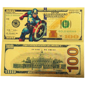 Коллекционные банкноты из 13 видов популярных анимационных фильмов Marvel, с золотым тиснением, из ПЭТ-материала, в конвертах - Product Image 5