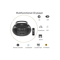 Lecteur CD portable personnalisé en usine avec diffusion de musique BT, radio USB AM FM, fonction d'enregistrement sur cassette à distance pour la maison et l'extérieur