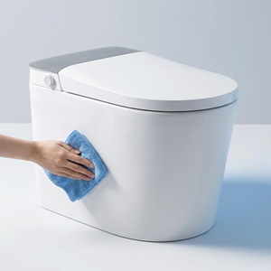 Inodoro Inteligente con Asiento Cerámico Calefactado, Taza Alargada, Descarga por Sifón, Sifón en Forma de S, Luz Nocturna, Sensor de Pie, Diseño Moderno - Product Image 2