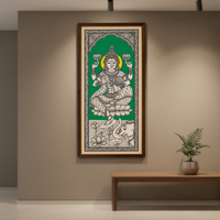 Peinture traditionnelle rectangulaire en coton Kalamkari pour la décoration de la maison, art mural indien fait main