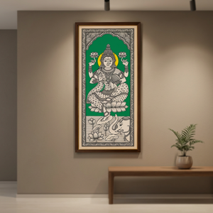 Peinture traditionnelle Kalamkari pour la décoration intérieure – Art mural indien fait main - Product Image 5