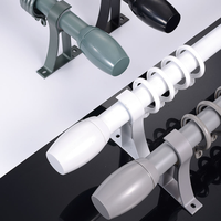 Junpai Support de tringle à rideau coulissante à anneau suspendu, en aluminium moderne, tringle à rideau romaine extra épaisse et silencieuse, tringle simple pour salon