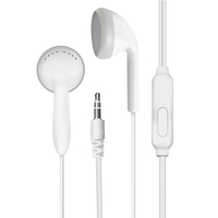 Aksesori Ponsel Berkualitas Baik Earplug Datar 3.5mm Mega Bass Headphone Headset Berkabel dengan Fitur Voice