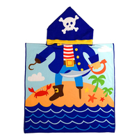Poncho de plage à capuche en microfibre coupe-vent de haute qualité pour enfants