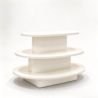 Table de présentation promotionnelle pour supermarché, présentoir îlot blanc à 3 niveaux, étagère de présentation empilable pour magasin de détail