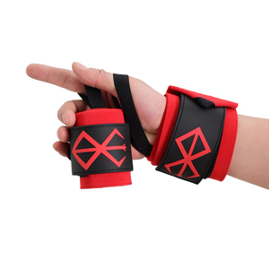 สายรัดข้อมือสีแดงพร้อมโลโก้แบบกำหนดเอง สายรัดข้อมือสำหรับออกกำลังกาย ฟิตเนส สายรัดข้อมือยกน้ำหนักสำหรับเพาะกาย - Product Image 1