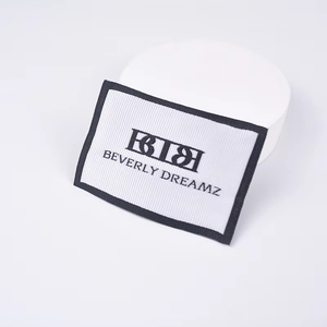 Tùy chỉnh tái chế mềm Damask dệt cổ quần áo nhãn may trên với kết cấu sang trọng thẻ - Product Image 1