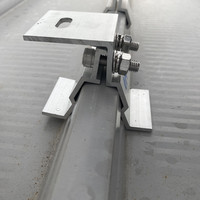 Pince de fixation solaire photovoltaïque non-pénétrante en aluminium pour toiture à joint debout, résistante aux vents forts, pour support de toiture en acier coloré ou tuiles métalliques