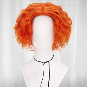 Peluca de Cosplay de Sombrerero Loco de Alicia en el País de las Maravillas, Disfraz de Halloween, Sintética, Encaje Completo, Rizo Rizado, Marrón Claro, Larga, 150% de Densidad - Product Image 1