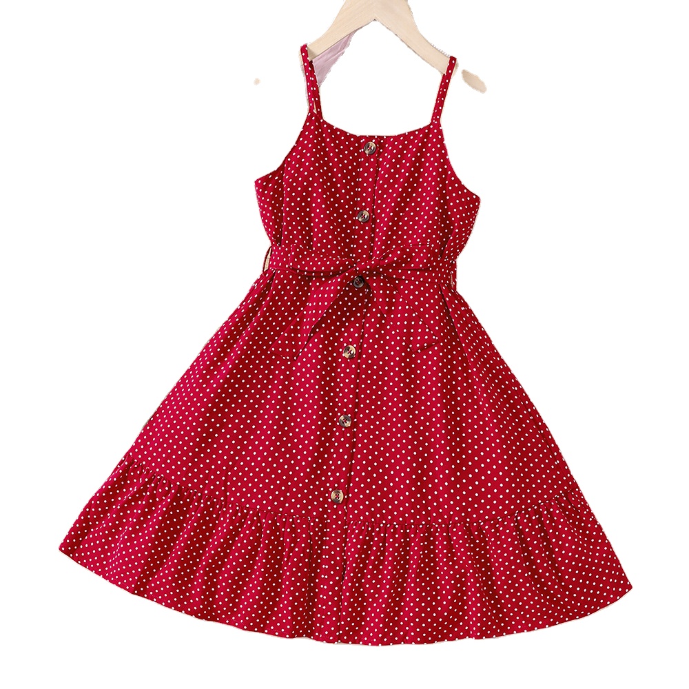 Children's New Summer Clothing Teen Girls Polka Dot Strap Casual Dress Kids Beach  Wear Daily Dress Girls Clothes| Alibaba.com