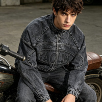 Veste en jean 3D gaufrée pour homme, streetwear de luxe, coupe classique, manteau décontracté d'hiver, service de personnalisation approfondi