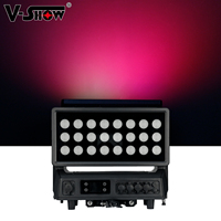 VShow Q12 Projecteur LED mobile étanche IP65 24x40W RGBW 4-en-1 pour projection extérieure sur bâtiments et événements festifs