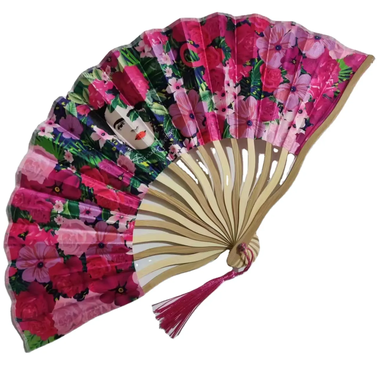 Je suis vos FANS, éventail japonais personnalisé en papier bambou, tissu de soie à main, Sublimation, ventilateur pliable pour Promotion ou événements