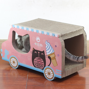 Catpet Princess Car Cat Scratcher <b>Bed</b> 61.5x29x31cm Cartoon Design With Catnip For Cats - Product Image 4