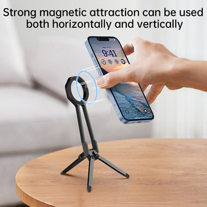 Supporto magnetico portatile per telefono con gancio a scatto per auto a casa supporto per iPhone 16 treppiede Mobile da viaggio per uso aereo da scrivania - Product Image 3