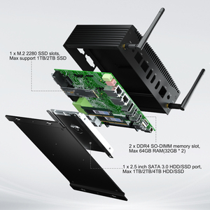 HYSTOU-Mini PC industrial GPIO Dual LAN DDR4 Intel Core <span class=keywords><strong>I3</strong></span> 10110U, ordenador sin ventilador - Product Image 2