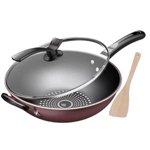 Wok antiadhésif transfrontalier 32 cm avec revêtement diamanté pour cuisinières à gaz et à induction, usage domestique - Product Image 3