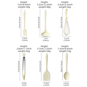 Mini <b>Silicone</b> Kitchenware Set 6 Pieces <b>Baking</b> Tools Spatula Oil Brush Whisk Tongs For Baby Food And Cooking - Product Image 5