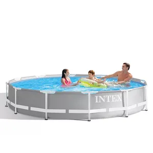 Venta al por mayor piscina portátil 4ft-Piscina de agua redonda con marco de acero de 3,66 metros, piscina enmarcada para patio trasero para uso familiar piscina de 12 pies