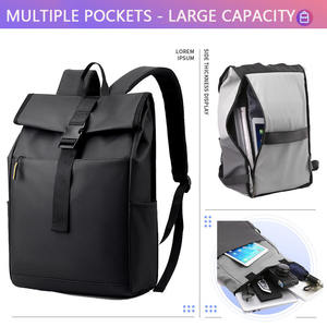 Sacs pour ordinateur portable personnalisés, imperméables, décontractés, sportifs, de voyage, à enroulement, grande capacité, sac à dos pour ordinateur portable avec port USB - Product Image 4