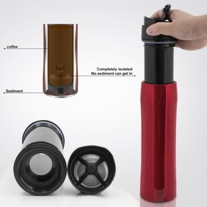 Cafetière à piston portable en acier inoxydable 350 ml, tasse de voyage avec filtre, thermos/bouilloire isotherme à double paroi - Product Image 6