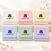 Sac enveloppe en twill de coton crème personnalisé avec logo OEM ODM, directement de l'usine, petit format, impression de logo monogramme, réglable, recyclable, pour bijoux et bagues