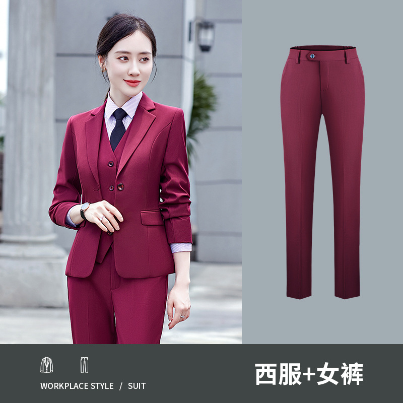 Costume coloré 188 rouge vin pour femme, pantalon 188 pour femme