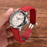 Juelong Sailcloth Texturé Sans Boucle Bracelet En Caoutchouc 20mm 21mm 22mm FKM Bracelet De Montre En Caoutchouc Fermoir De Déploiement