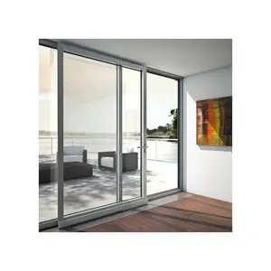 Aluminum Sliding Door Storefront Accessories Sliding Glass Honeycomb Wood Modern Design Aluminum Sliding Door