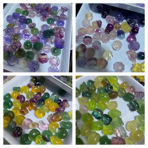 Vente en gros de beauté naturelle Fluorite petits accessoires GemsStone CABS & CUTTING Handiwork Ring Diy - Product Image 5