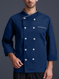 Giacca <span class=keywords><strong>da</strong></span> Chef Lunga Unisex di Fascia Alta Taglia Americana XS-3XL in Tessuto Twill Antimacchia Abbigliamento <span class=keywords><strong>da</strong></span> <span class=keywords><strong>Lavoro</strong></span> per Cucina Catering <span class=keywords><strong>Ristorante</strong></span> Hotel - Product Image 6