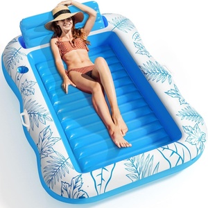 PVC Inflatable <b>Pool</b> Lounger Float 82*54 Inch Beach Sun Tanning Float Raft with Drink Holder Swimming Mattress Mat - Product Image 5