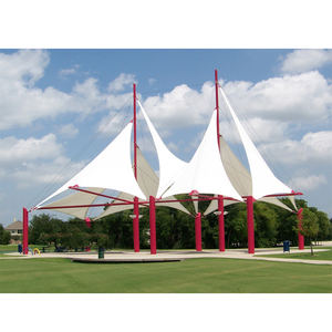 Toldo de tela tensada de PVDF para paisajismo, estructura de membrana de PVC, carpa de sombra para techos de edificios - Product Image 4