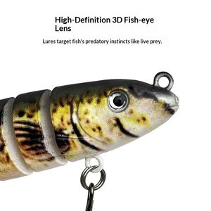 Señuelo de Pesca de Acero Inoxidable, Multi-sección, Simulación de <span class=keywords><strong>Pez</strong></span> de Lodo, Impreso en 3D, Señuelo de Pesca de Nueve Secciones con Anzuelos, 12cm 19g, Venta al por Mayor - Product Image 3