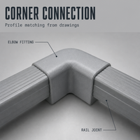 Raccord coudé en PRV pour plateformes industrielles, passerelles, escaliers et systèmes de balustrades pour zones utilitaires
