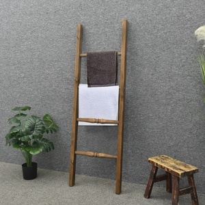 Échelle murale rustique en <span class=keywords><strong>bois</strong></span> Luckywind, 4 pieds, personnalisable, pour couvertures, serviettes, cuisine et salle de bain - Product Image 3