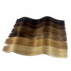 Grand stock de cheveux humains vierges Remy européens de haute qualité, extensions à ruban adhésif double face, toutes les couleurs compatibles - Marque Amygirl - Product Image 1